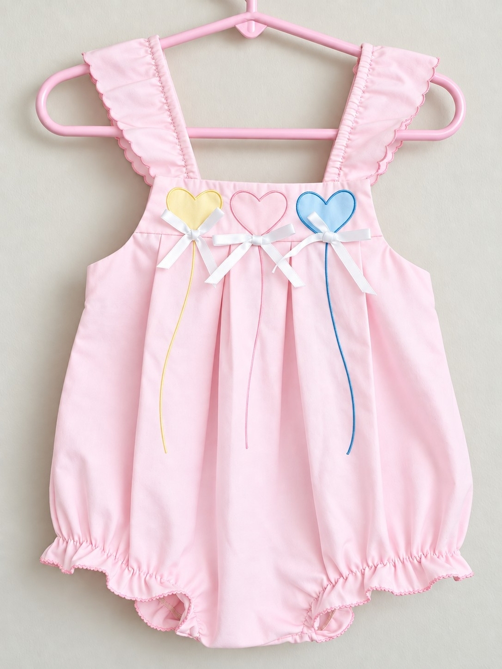 1990's First Impressions Pink Heart Balloon Bubble One-Piece Bodysuit Size 3/6M
